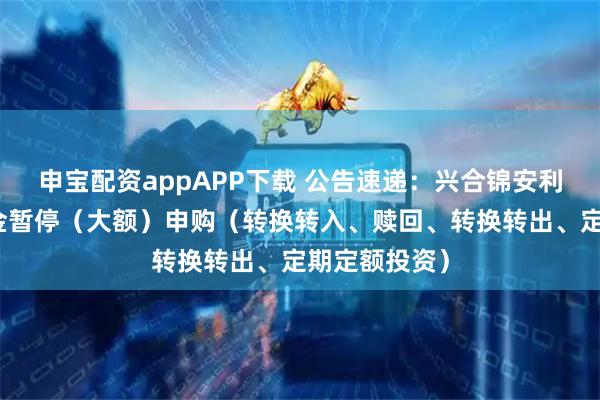 申宝配资appAPP下载 公告速递：兴合锦安利率债基金基金暂停（大额）申购（转换转入、赎回、转换转出、定期定额投资）
