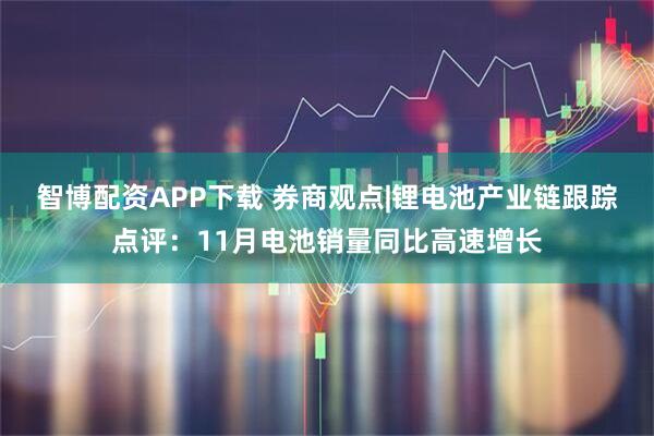 智博配资APP下载 券商观点|锂电池产业链跟踪点评：11月电池销量同比高速增长